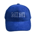 Dark blue corduroy MINI baseball cap with white embroidery for children - Royal Blue - Mini Corduroy Baseball Cap / One Size