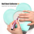Mint green heart-shaped nail dust collector with pink electric drill and filter - 858-X-US Plug