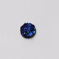 Deep blue round resin druzy stone with rainbow glitter for DIY jewelry making - 6mm / Deep Blue Iridescent (19S)