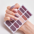Pink and purple glitter nail stickers with AF-48 wave pattern set for women - AF-048 (Pink Purple/Wave Pattern)