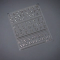 Self-adhesive silver metallic letter nail art stickers with 3D embossed texture - Silver