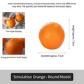 Realistic artificial orange model with textured skin 7.5cm round faux fruit decor - Orange-Round