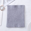 Elastic grey knitted cashmere neck warmer with soft ribbed texture for winter warmth - Light Gray