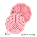 Pink heart-shaped silicone waffle mold set with 17.7cm diameter and grid pattern - 5-Cavity Heart Shape / Pink