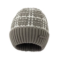Gevoerde gebreide wintermuts met fleece voering en klassiek geruit patroon - Volwassene / Grijsgroen