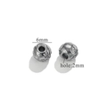 Silberne Edelstahl Barockperle 6mm mit 2mm Loch für DIY Schmuckherstellung - Stil A / 6mm / Stahlfarbe