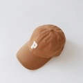 Top view of brown cotton canvas baseball cap featuring white letter P embroidery - 50-52CM / P Letter Embroidery / Caramel color
