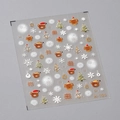 Christmas nail stickers M-731 featuring brown bears, snowflakes and gold trees - M-731 Christmas Series (M-731)