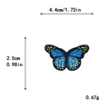 Blue butterfly embroidery patch 4.4cm width for DIY clothing decoration appliques - Small / With Adhesive / Sky Blue