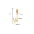 Golden brass letter W pendant with micro-paved zircons measuring 4.0cm height - Letter W