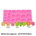 Pink silicone mold featuring rose and sunflower shapes for resin and fondant crafts - 1# Pink (A724)