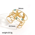 Dettaglio del bracciale oceano con dimensioni 34mm di larghezza e 63,5mm di diametro - Tema Oceano con Pietra Blu-Verde (TB7203-BL)
