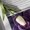 Single creamy white PU artificial tulip with realistic texture for nordic home decor - Mini Tulip-Milk White