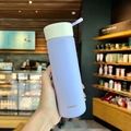 Frosted lavender stainless steel insulated bottle with cream lid and carry loop - 400ml / Old Model No Filter / Lavender