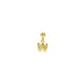 Detailed macro view of an 18k gold plated bubble letter W pendant with polished finish - Letter W Pendant