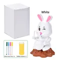 Máquina de burbujas de conejo con luces LED, música, 4 rotuladores y solución de burbujas - Máquina de Burbujas de Conejo Blanco (YC5188)