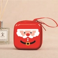 Red Santa Claus cartoon square mini wallet with lanyard for Christmas gift storage - Square Christmas 2