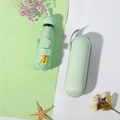 Mini paraguas cápsula verde menta de cinco pliegues con estuche rígido y protección UPF50+ - 5 Pliegues 8 Varillas sin Caja de Cápsula / Verde Fruta Espesado