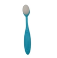 Blue toothbrush-style makeup brush with white round sponge head for foundation - Blue