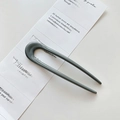 Minimalist grey U-shaped hair pin for buns made of smooth resin material - ABS / Gray