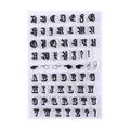 Vintage alphabet and hand gesture clear silicone stamp set for DIY journaling and crafts - No.15-Uppercase Letters & Symbols