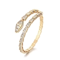 Eleganter goldener Schlangenarmreif mit funkelnden Kristallen und feiner Schuppenstruktur - 14k Champagner vergoldet + Herz & Pfeil Zirkonia / Gold