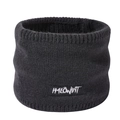 Winter thermal black knitted neck warmer for men and women with white HALOWINT embroidery - 23*14*2cm / Dark Gray