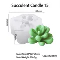 Stampo in silicone succulento 3D per candele fai-da-te, 81x80x50mm, capacità 36ml - Candela succulenta 15 (198)