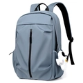 Zaino casual impermeabile in grigio blu chiaro con ciondolo a forma di astronauta peluche - 6399 Blu + Ciondolo Astronauta