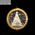 3D acrylic LED Christmas tree hanging light with warm yellow glow for holiday window decor - 16CM Christmas Tree Style