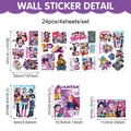 Detailansicht des 24-teiligen K-Pop-Wandtattoo-Sets mit Maßen von 30x20cm und lebhaften Motiven - Charakter Aufkleber Set A (CT24Y12861J_T) / 20x30cm