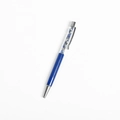 Penna a sfera blu scuro in metallo con cristalli decorativi e finiture in argento - Blu - Lapislazzuli