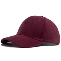 Minimalist burgundy fleece baseball cap with soft texture and curved brim design - Adjustable / Dark Red
