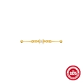 Piercing industriale dorato in argento S925 con fiore di zircone e catena pendente - Stile Catena Fiore (Singolo Oro #3)