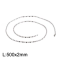Minimalist stainless steel ball and bar chain necklace in 500mm length and 2mm diameter - Bamboo Chain (KN107369-Z)