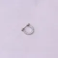 Piercing per cartilagine a U in acciaio inossidabile con zirconi cubici trasparenti - Stile Forma a U Argento con Fila di Zirconi (346-3#)