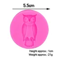 Pink owl silicone mold for DIY baking and crafts measuring 5.5cm in diameter - Owl / Pink