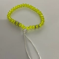 Yellow faceted crystal bead phone charm with silver rhinestone ball and white cord - Yellow Faceted Beads Rhinestone