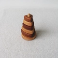 Stacking wooden rainbow tower toy with macaron colors and wobbling base for toddlers - Carbonized Classic Tower (Triangle)