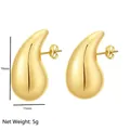 Chubby 18K gold plated drop earrings made of hypoallergenic surgical titanium steel - Water Drop Stud / 11*19mm / Gold