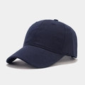 Classic navy blue cotton twill baseball cap with six-panel structure and curved brim - Navy Blue