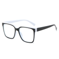 Occhiali chic neri e bianchi quadrati in TR90 con filtro anti-luce blu donna - Montatura Bianco e Nero