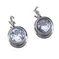 Silberner Edelstahl 7mm runder weißer Zirkonia Anhänger für DIY Schmuckherstellung - 10er Pack / Silber Basis Weiß