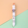 Penna a sfera bianca 10 colori con coniglietto 3D e motivi grafici per agenda - Coniglio-Bianco