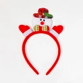 Christmas snowman headband with red and green plaid hat for festive holiday party decor - 13# Plaid Bow Snowman
