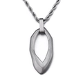 Irregular waterdrop stainless steel pendant with silver rope chain for men - Matte Style (KP76850-BD)