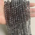 Strands of translucent grey black polished round glass beads for DIY jewelry making - Grey K9 Glass