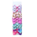10-piece girls' bow hair clip set featuring flamingo and floral prints on white card - Style 23