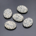 Polished Dalmatian Jasper oval worry stone in cream with natural black spots - Dalmatian Jasper (1pc)