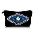 Tragbare schwarze Kosmetiktasche mit Evil Eye Print und Reißverschluss für Reisen - Schwarz Großer Zentraler Augenstil (jaiying126)